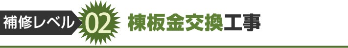 補修レベル2:棟板金交換工事