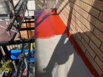 庇塗装工事 錆止め