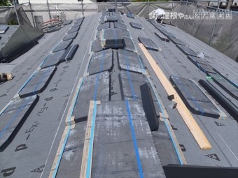 日進市 葺き替え工事 スレート屋根 箱樋