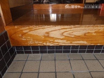 玄関框 クリア塗装