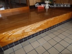 玄関框 クリア塗装