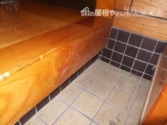 玄関框 クリア塗装