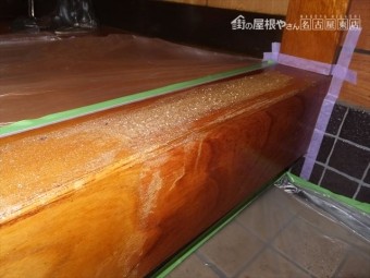 玄関框 クリア塗装