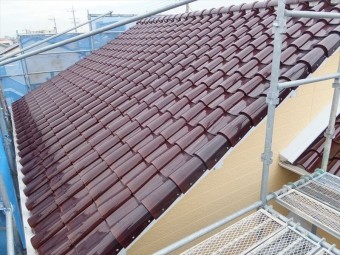 屋根工事 仮設足場組立