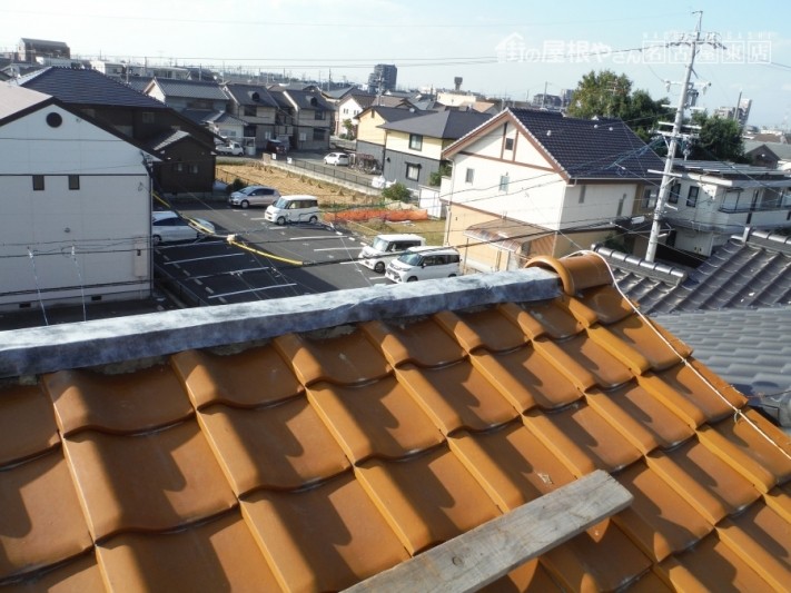 屋根瓦 台風被害 棟交換工事 人工木