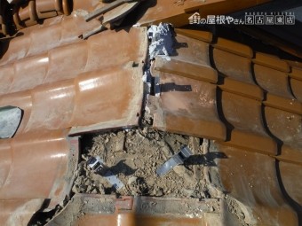屋根瓦 台風被害 棟交換工事 人工木