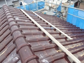 S型瓦 屋根漆喰工事