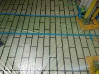 塗装工事 養生作業