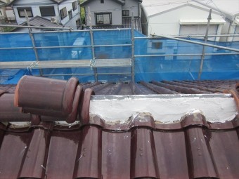 S形瓦 屋根漆喰補修