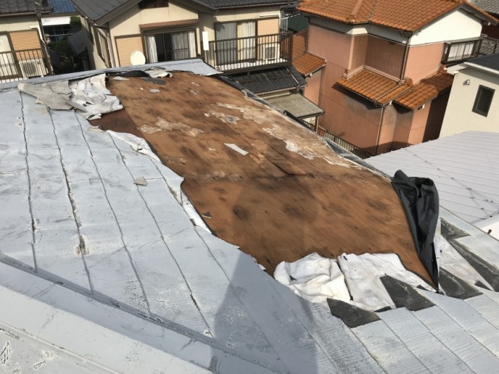 スレート 台風被害