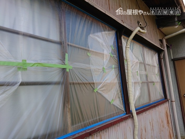 波トタンの塗装工事