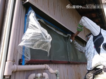 波トタンの塗装工事
