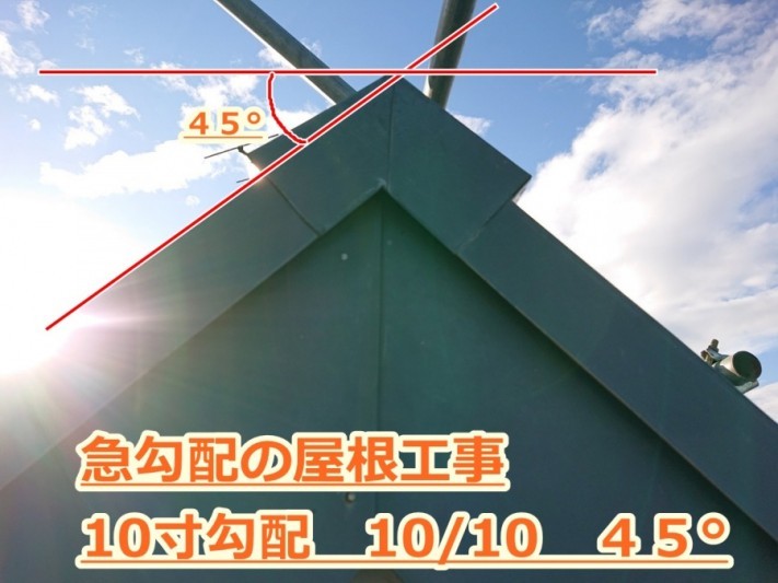 急こう配屋根の足場工事 屋根足場