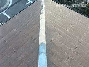 スレート屋根 棟板金 飛散
