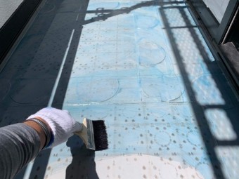 ベランダ防水工事 プライマー塗布