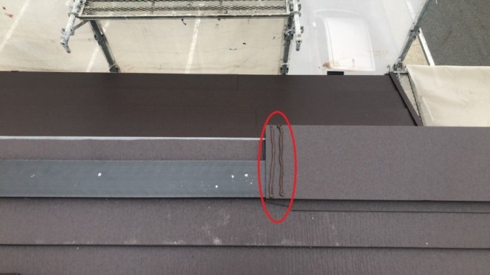 屋根カバー工法 棟板金取付