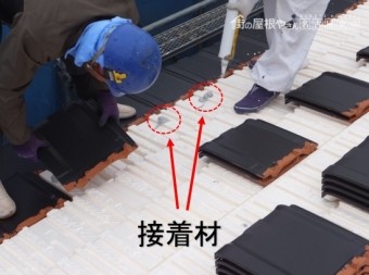 ヤネフキ名人瓦接着