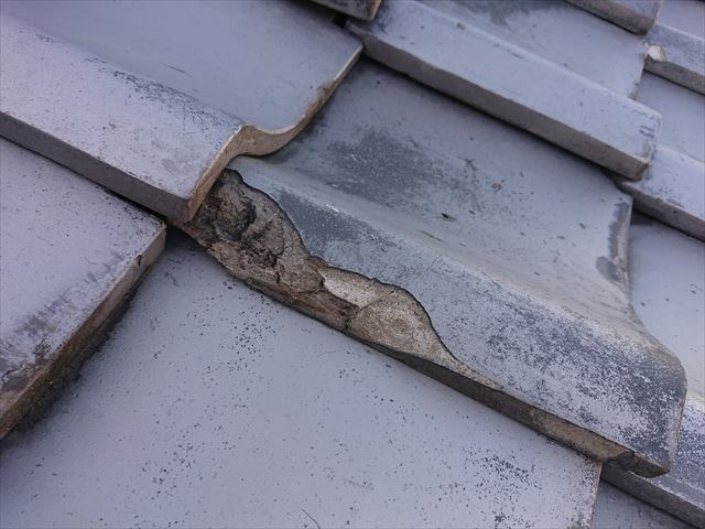 屋根の点検　漆喰の劣化