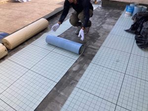 通気緩衝シート敷設
